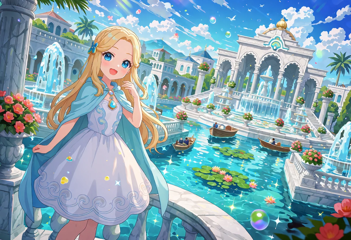 Anime artwork of Aquelyne, a fantasy world of water